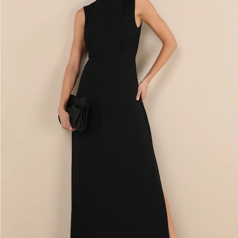Lulu's One Shoulder Black Dress